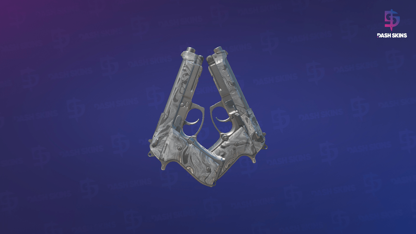 Dual Berettas | Silver Pour (Field-Tested) - Frontside Screenshot