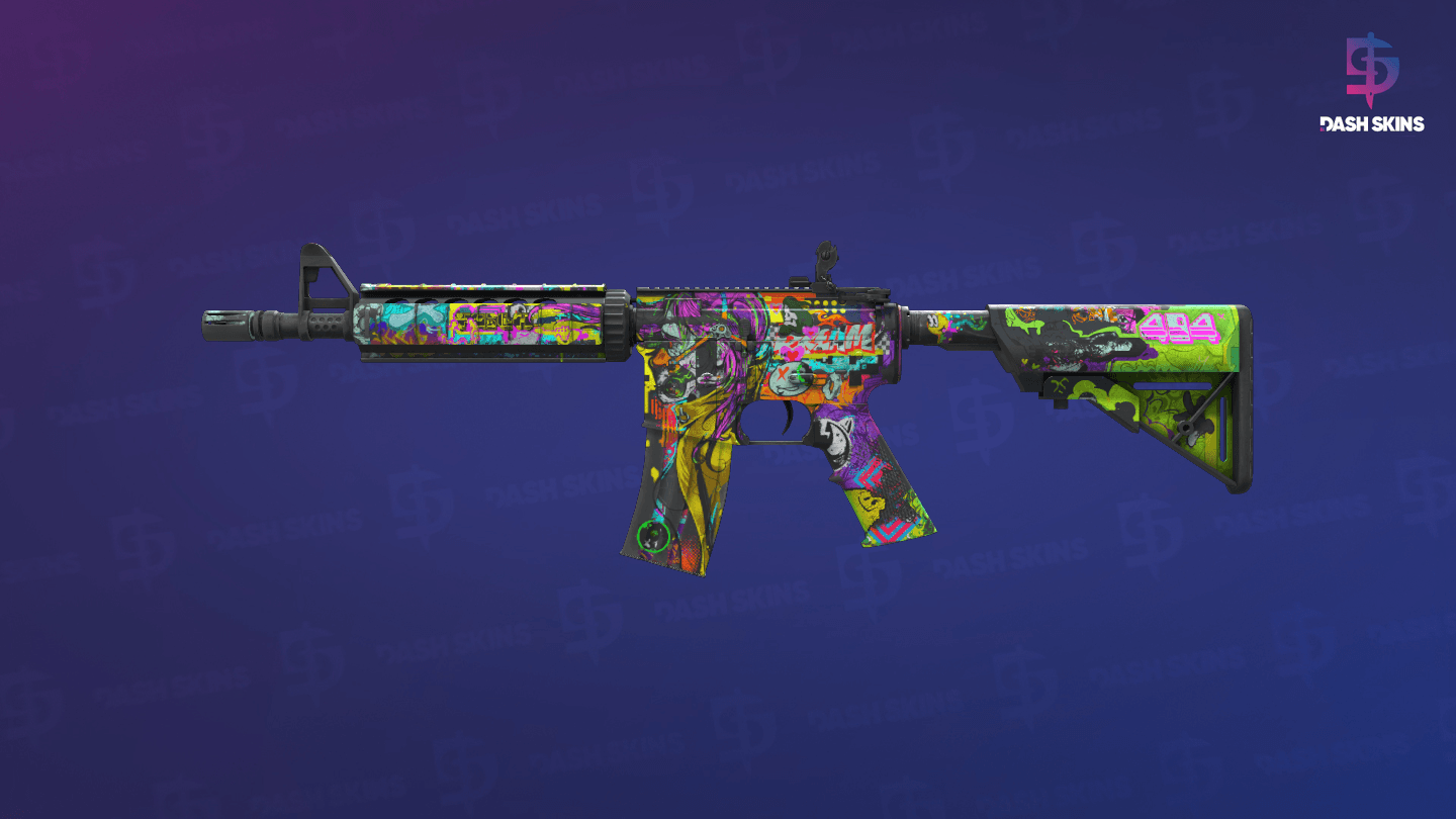 M4A4 | In Living Color (Battle-Scarred) - Frontside Screenshot