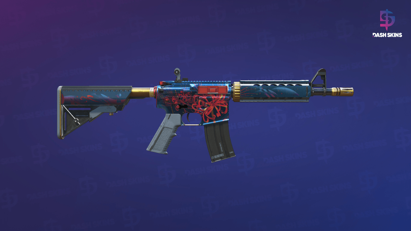 StatTrak™ M4A4 | Spider Lily (Minimal Wear) - Backside Screenshot