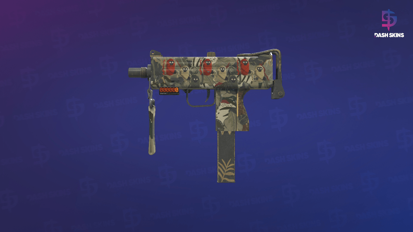 StatTrak™ MAC-10 | Monkeyflage (Well-Worn) - Frontside Screenshot
