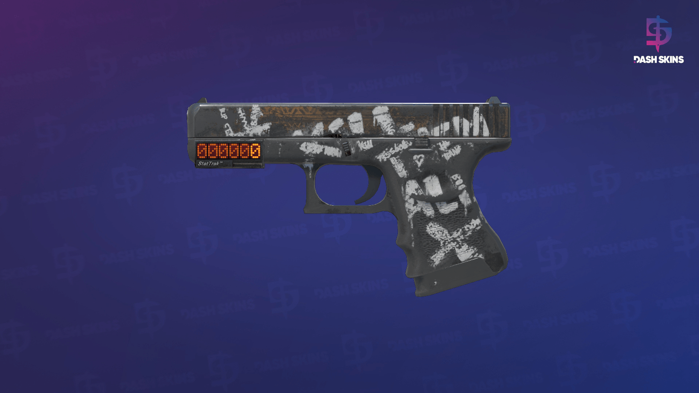 StatTrak™ Glock-18 | Wasteland Rebel (Well-Worn) - Frontside Screenshot