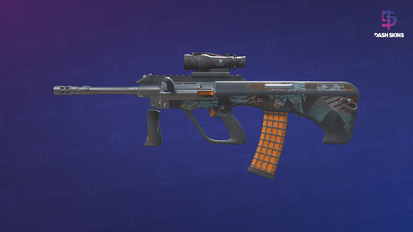 StatTrak™ AUG | Amber Slipstream (Battle-Scarred) - Frontside Screenshot