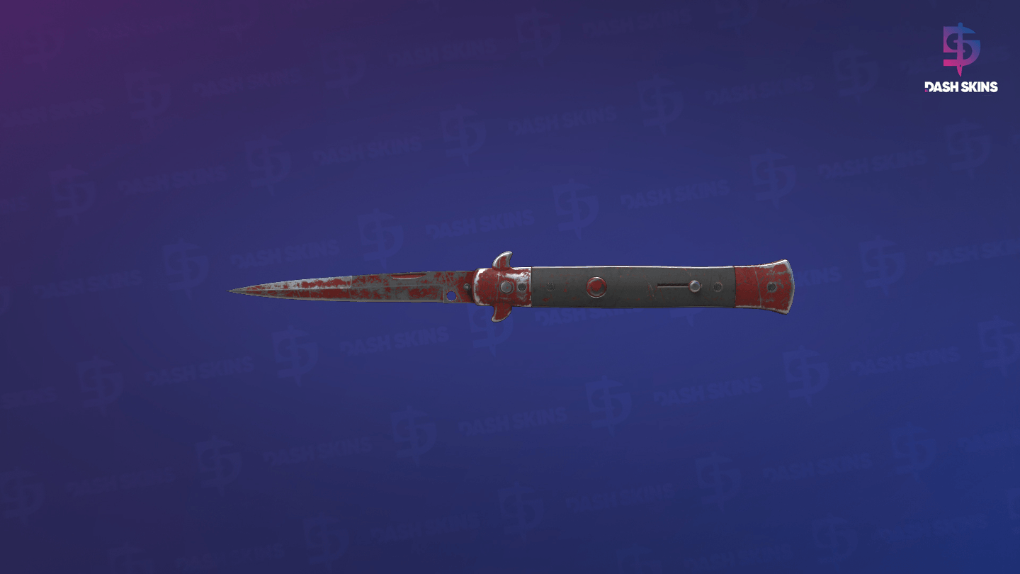 ★ Stiletto Knife | Crimson Web (Battle-Scarred) - Backside Screenshot