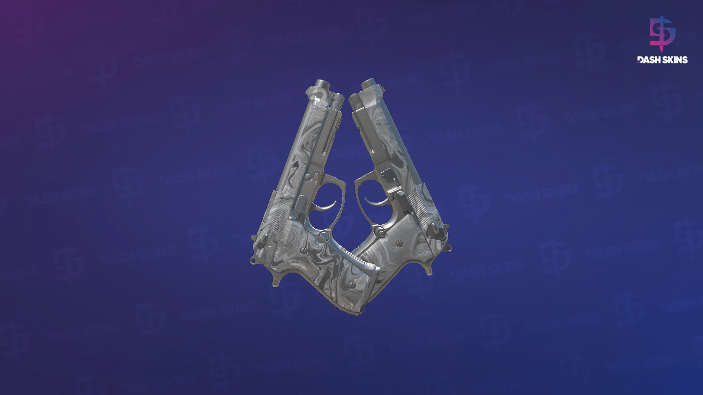 Dual Berettas | Silver Pour (Minimal Wear) - Frontside Screenshot