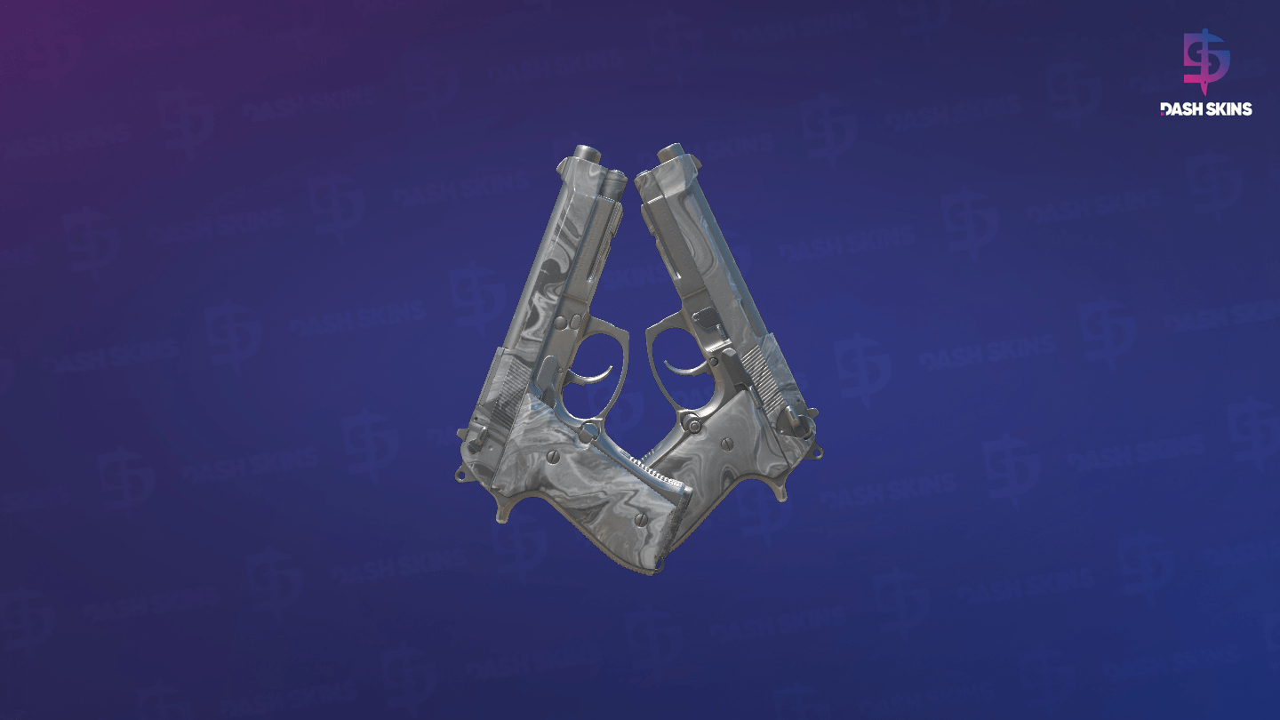 Dual Berettas | Silver Pour (Field-Tested) - Frontside Screenshot