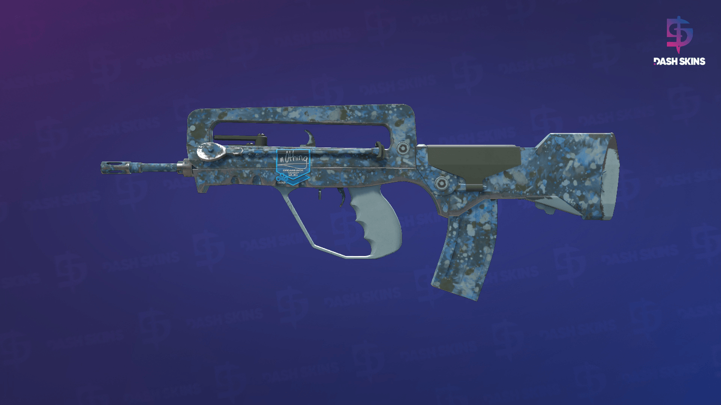 FAMAS | Cyanospatter (Minimal Wear) - Frontside Screenshot