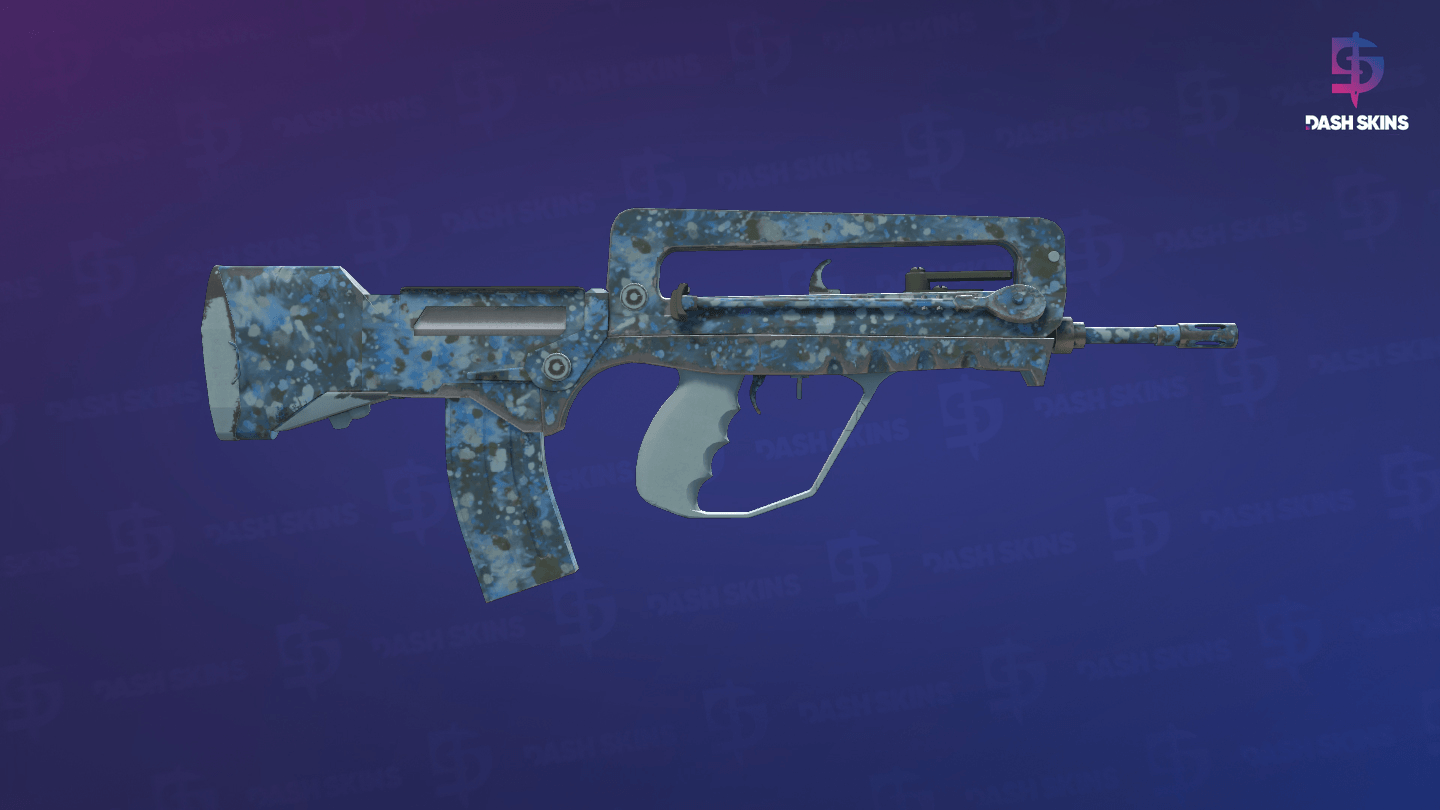 FAMAS | Cyanospatter (Minimal Wear) - Backside Screenshot