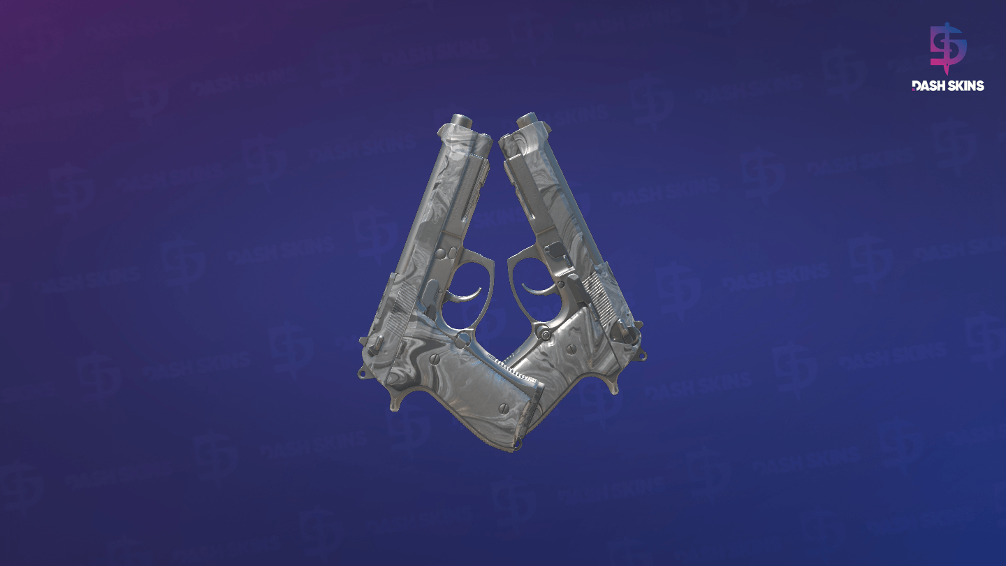 Dual Berettas | Silver Pour (Field-Tested) - Frontside Screenshot