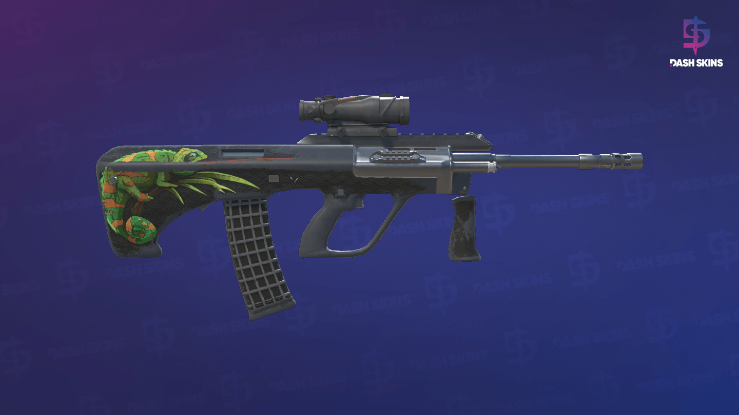 AUG | Chameleon (Well-Worn) - Backside Screenshot