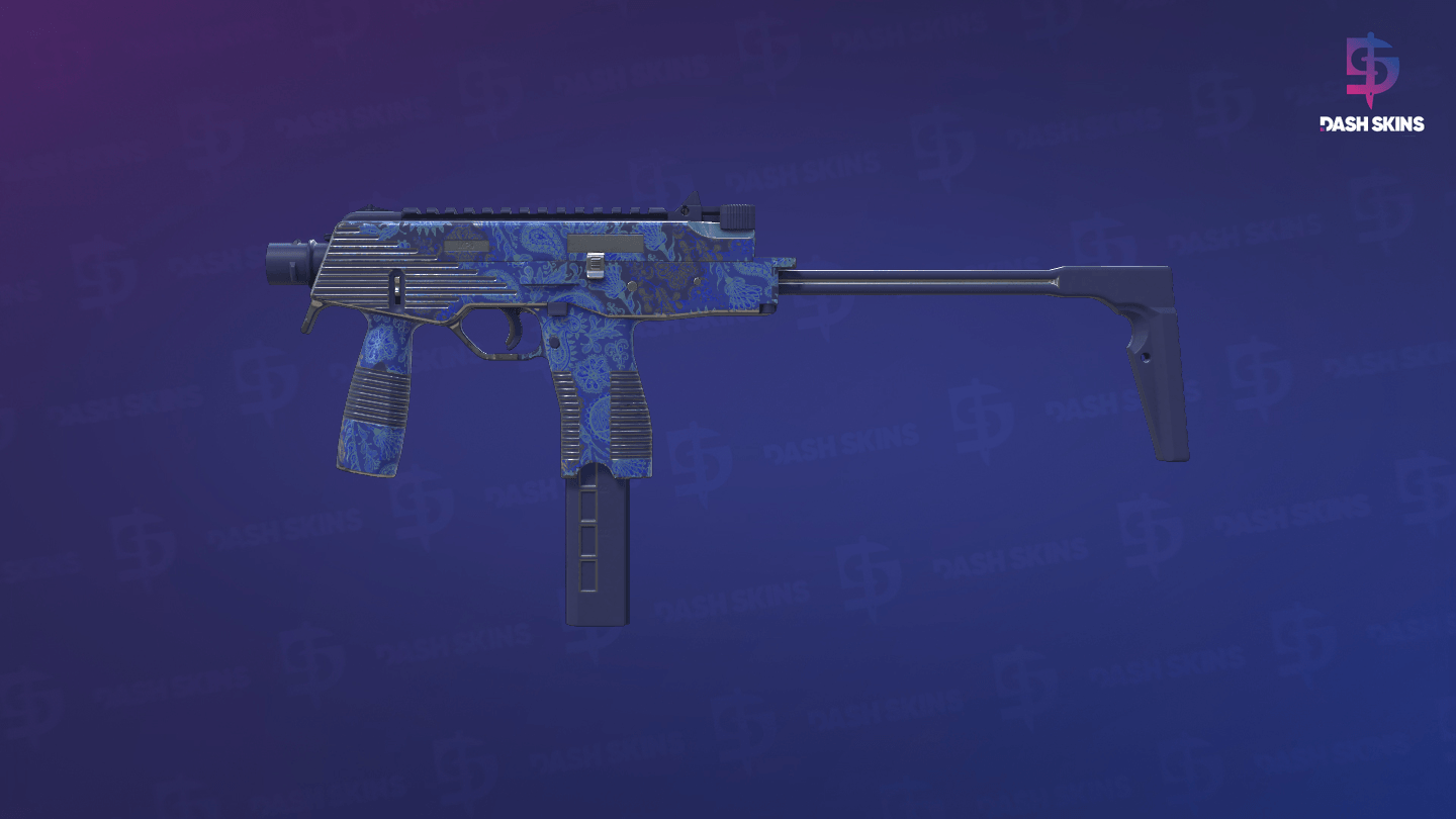 MP9 | Cobalt Paisley (Minimal Wear) - Frontside Screenshot