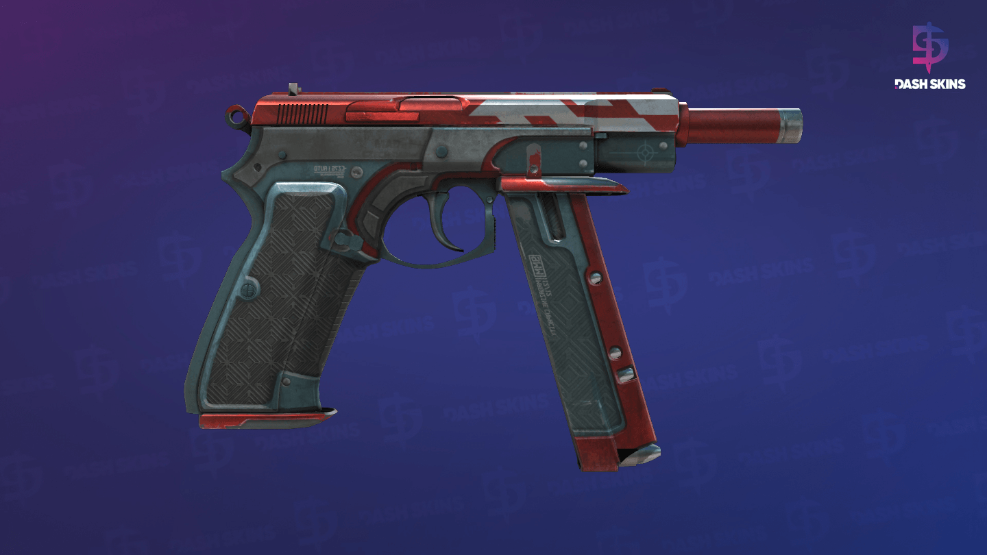 CZ75-Auto | Red Astor (Well-Worn) - Backside Screenshot