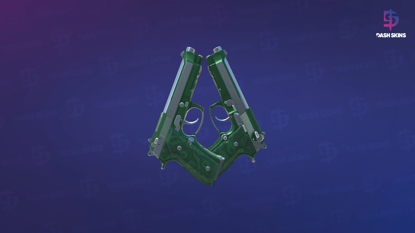 Dual Berettas | Polished Malachite (Field-Tested) - Frontside Screenshot