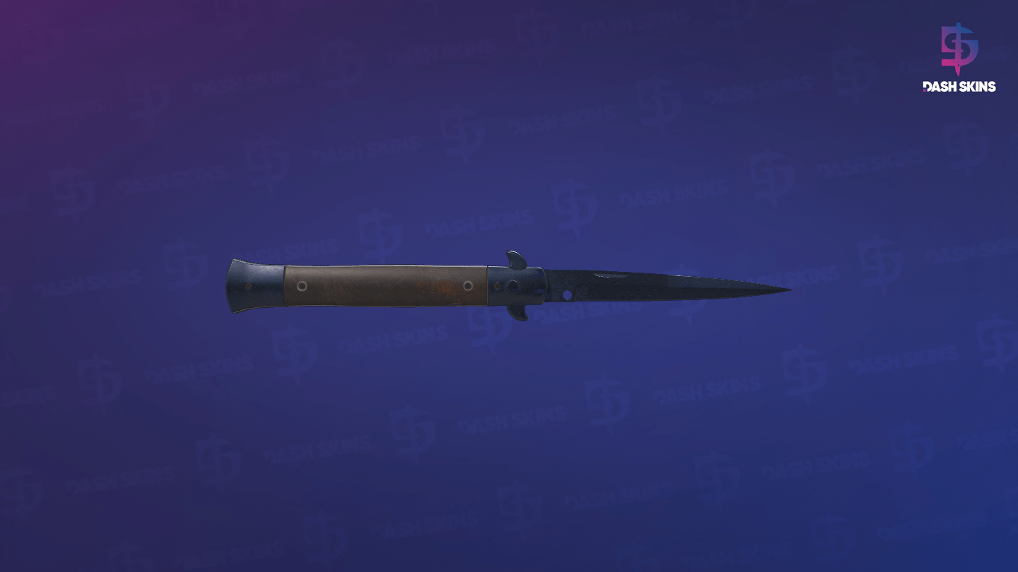 ★ Stiletto Knife | Blue Steel (Battle-Scarred) - Frontside Screenshot