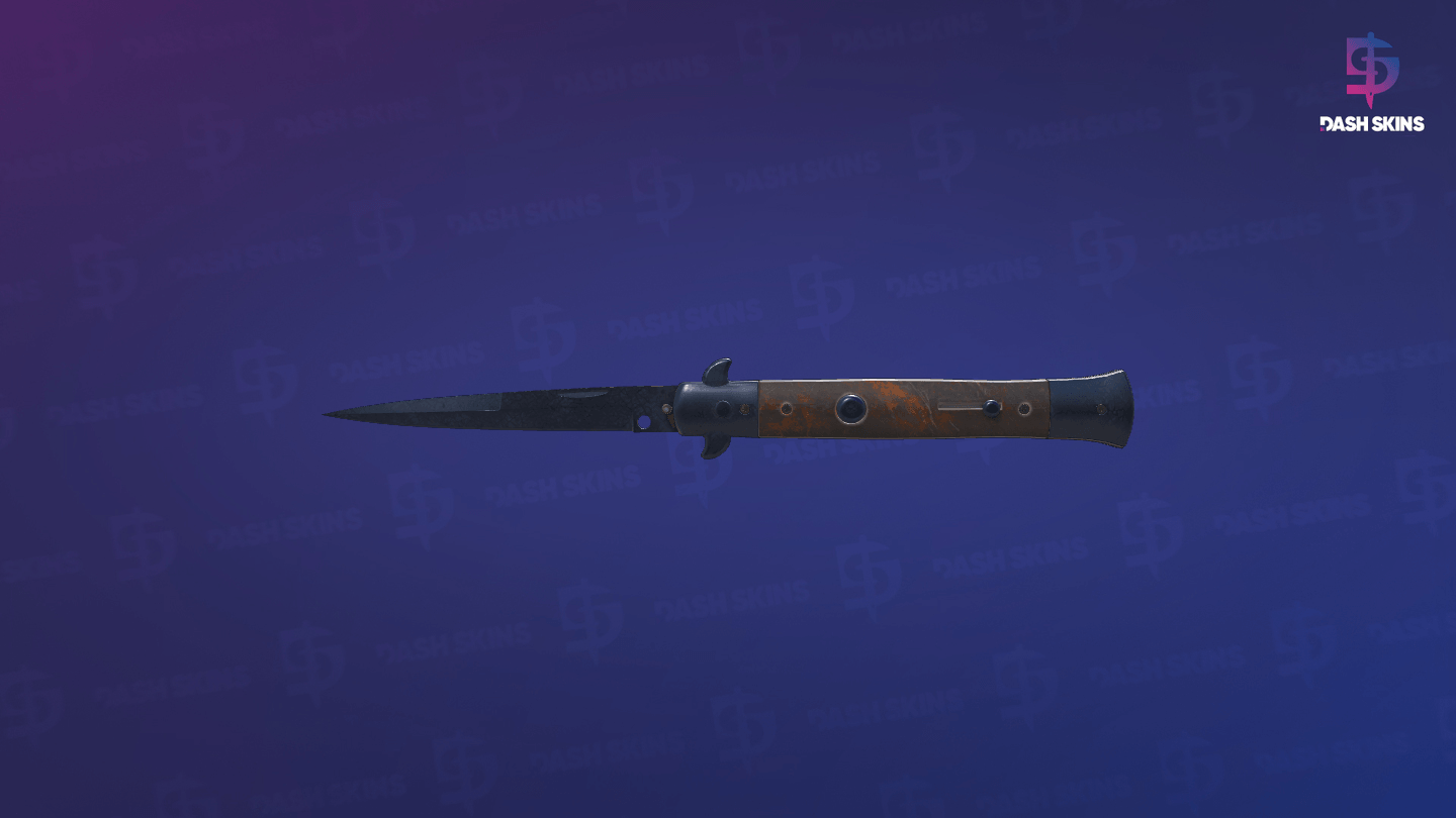★ Stiletto Knife | Blue Steel (Battle-Scarred) - Backside Screenshot