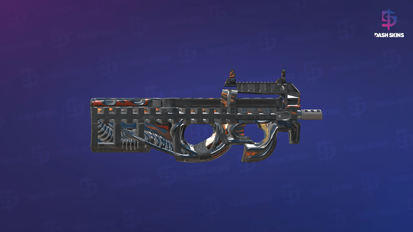 P90 | Vent Rush (Battle-Scarred) - Backside Screenshot