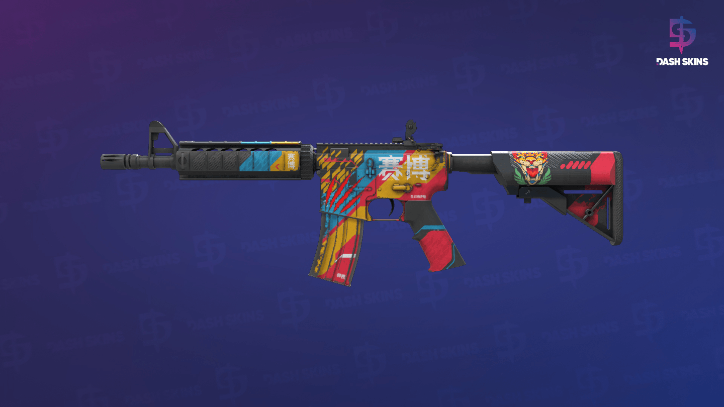 M4A4 | Cyber Security (Well-Worn) - Frontside Screenshot
