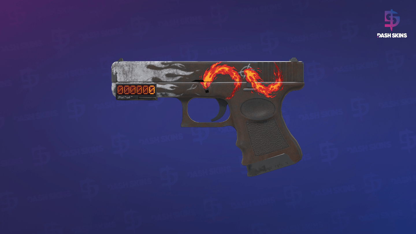 StatTrak™ Glock-18 | Oxide Blaze (Field-Tested) - Frontside Screenshot