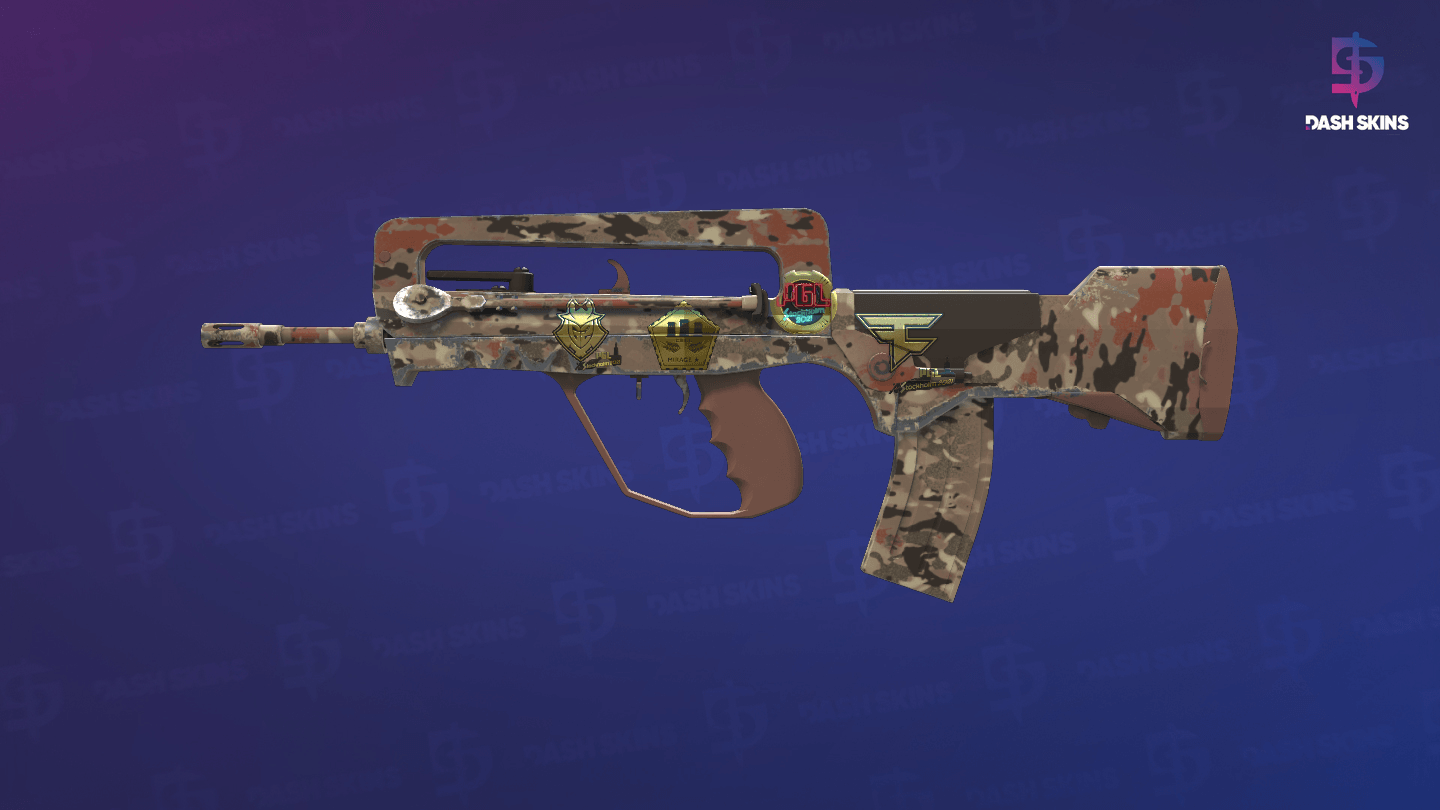 Souvenir FAMAS | CaliCamo (Minimal Wear) - Frontside Screenshot