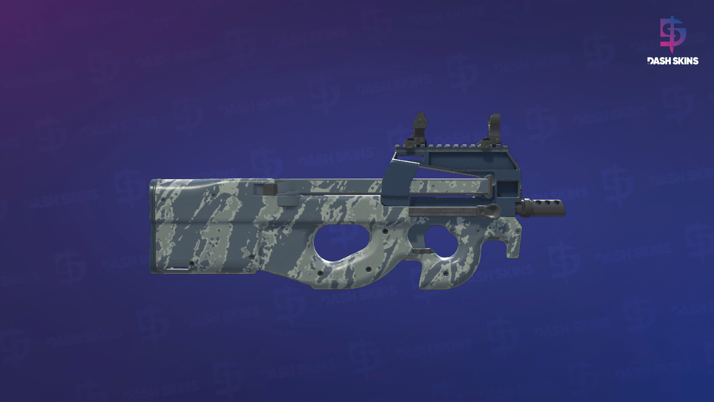 P90 | Blue Tac (Minimal Wear) - Backside Screenshot