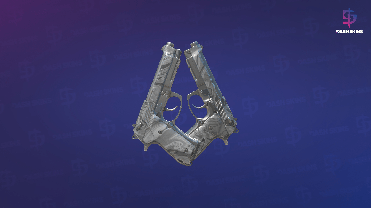 Dual Berettas | Silver Pour (Field-Tested) - Frontside Screenshot