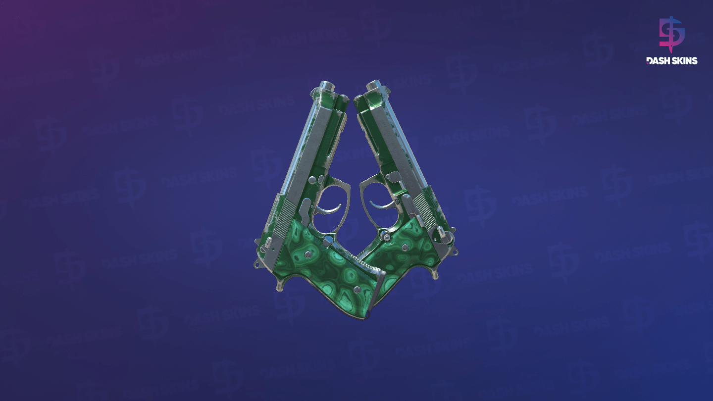Dual Berettas | Polished Malachite (Field-Tested) - Frontside Screenshot