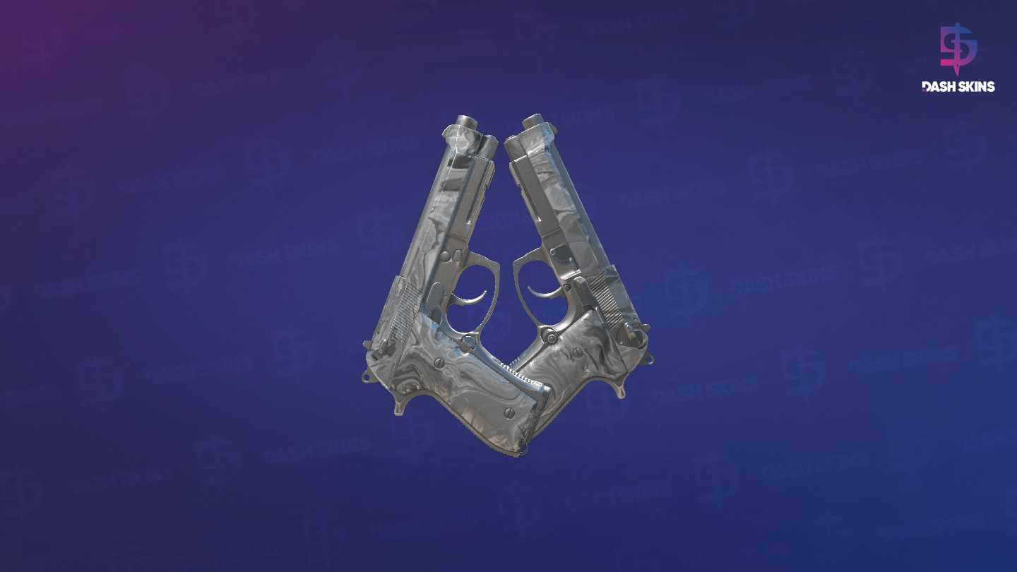 Dual Berettas | Silver Pour (Field-Tested) - Frontside Screenshot