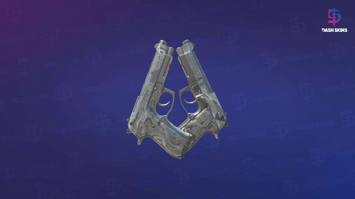 Dual Berettas | Silver Pour (Field-Tested) - Frontside Screenshot