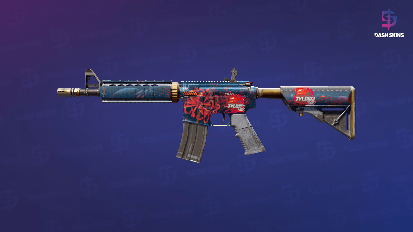 StatTrak™ M4A4 | Spider Lily (Well-Worn) - Frontside Screenshot