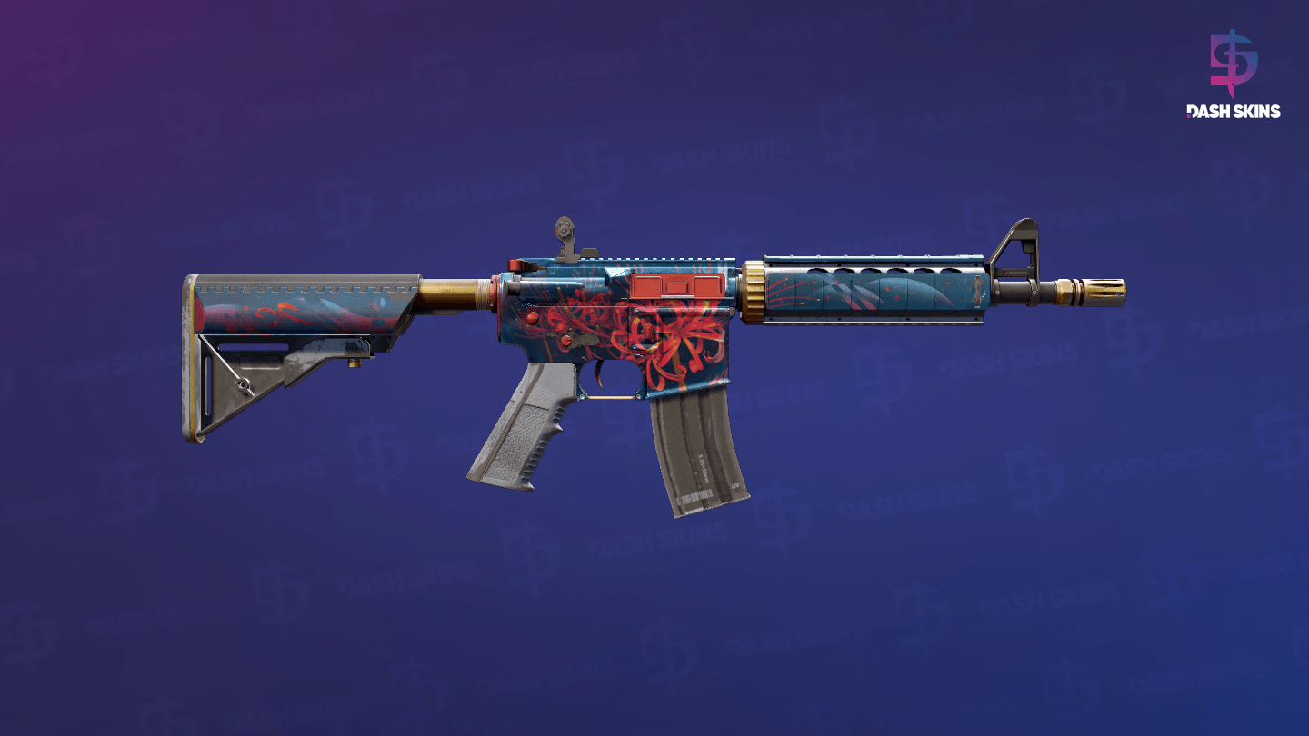 StatTrak™ M4A4 | Spider Lily (Well-Worn) - Backside Screenshot