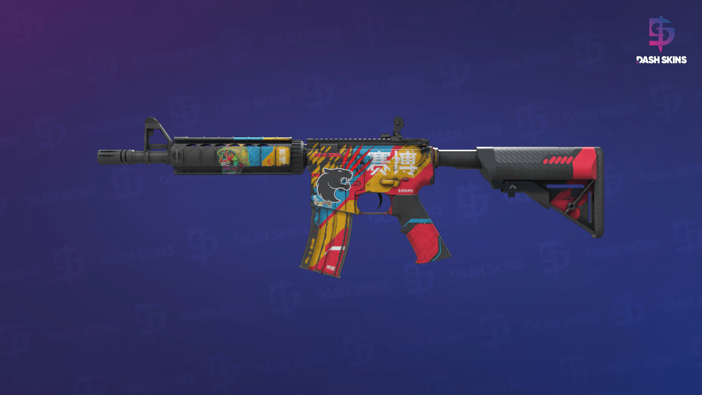 M4A4 | Cyber Security (Well-Worn) - Frontside Screenshot