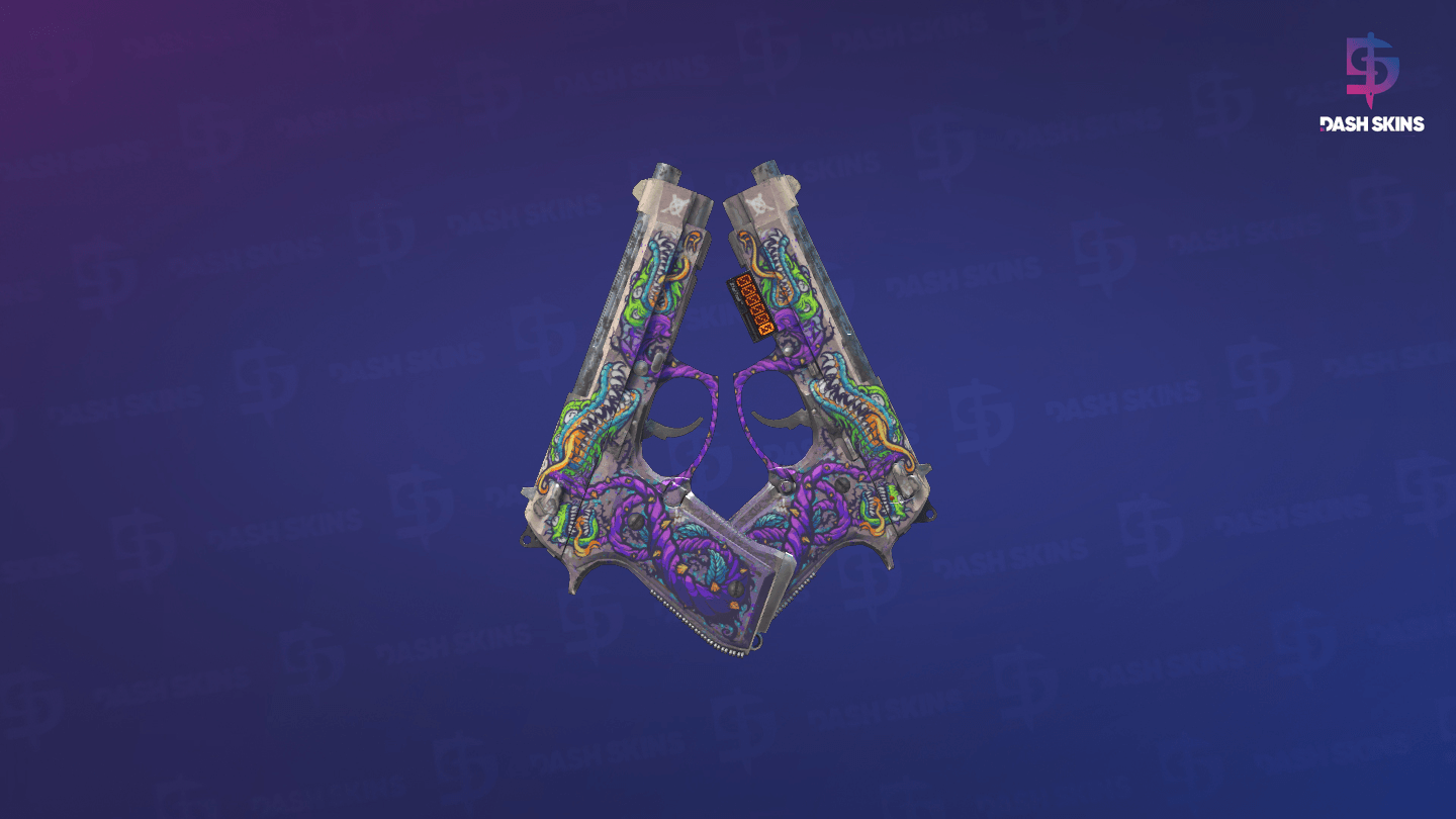 StatTrak™ Dual Berettas | Flora Carnivora (Well-Worn) - Frontside Screenshot