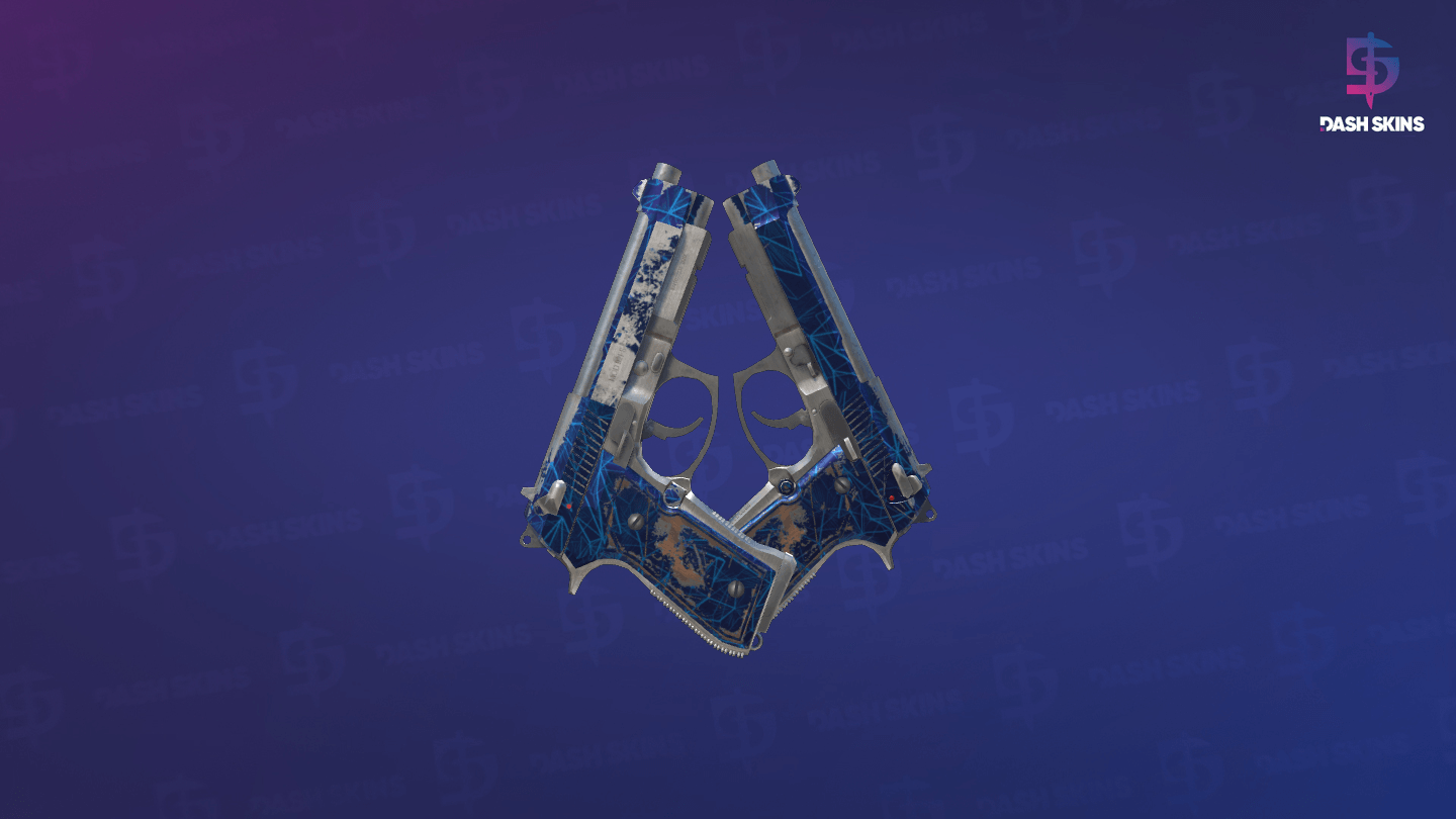 Dual Berettas | Cobalt Quartz (Well-Worn) - Frontside Screenshot