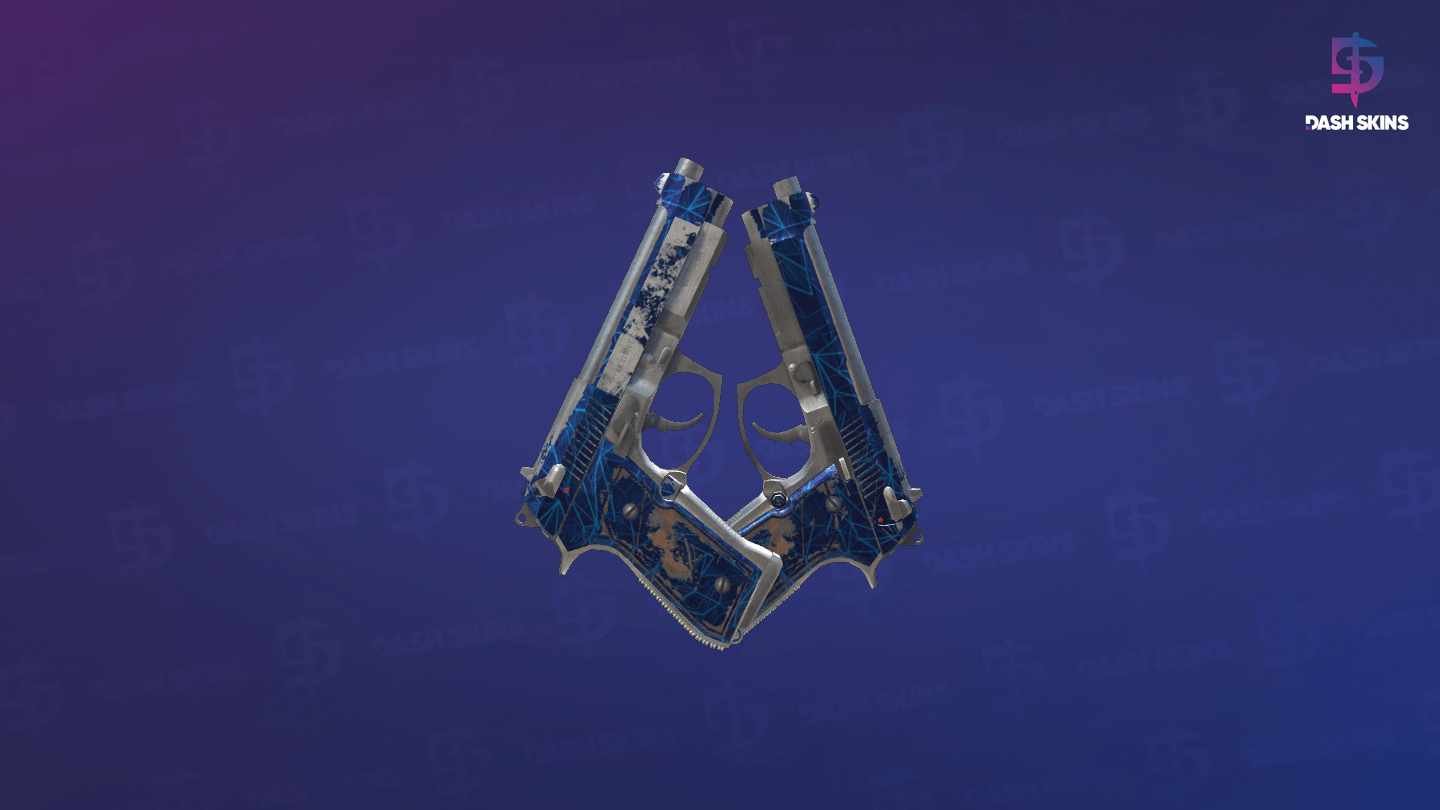 Dual Berettas | Cobalt Quartz (Well-Worn) - Backside Screenshot