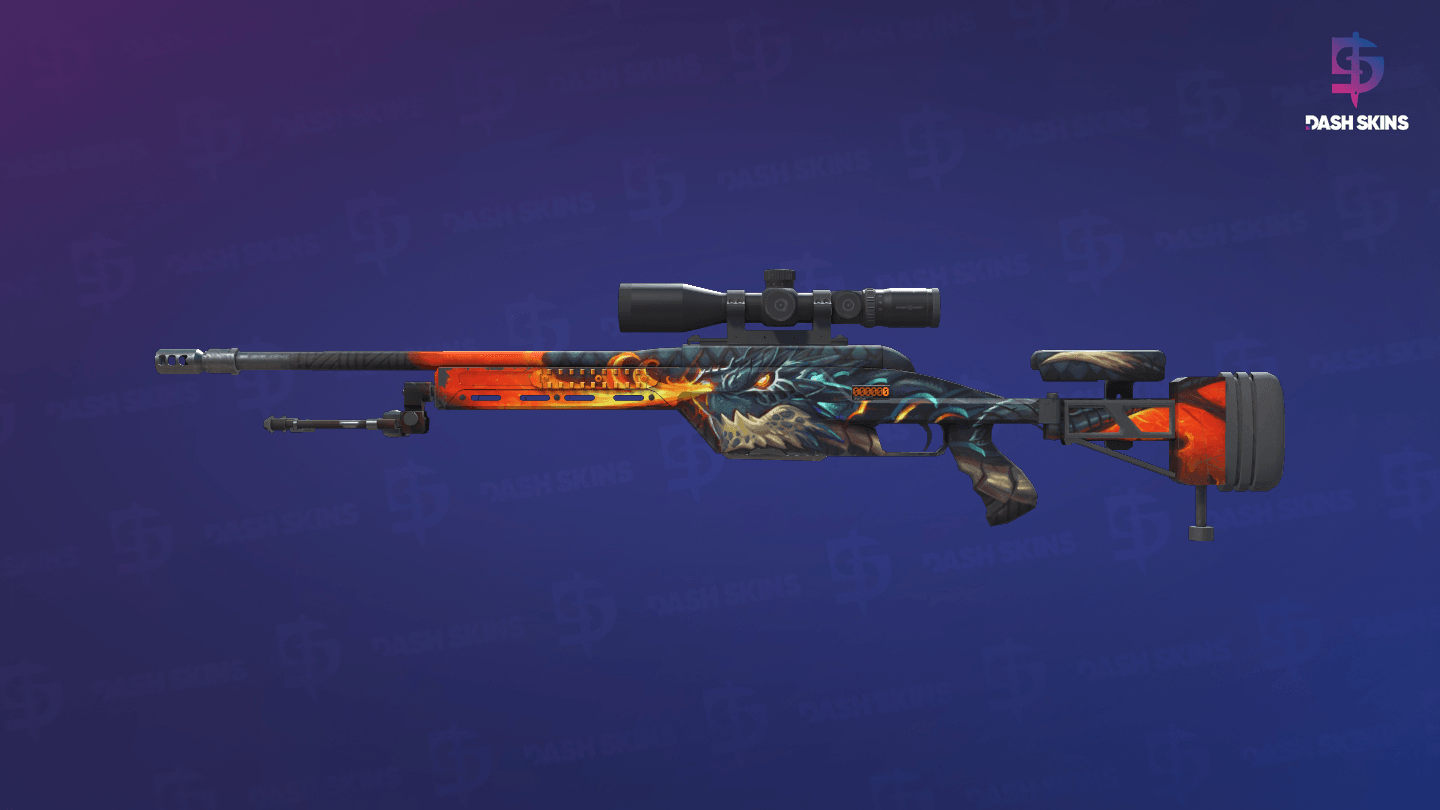 StatTrak™ SSG 08 | Dragonfire (Minimal Wear) - Frontside Screenshot