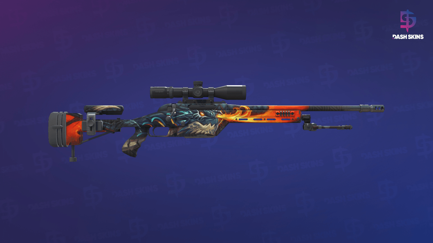 StatTrak™ SSG 08 | Dragonfire (Minimal Wear) - Backside Screenshot