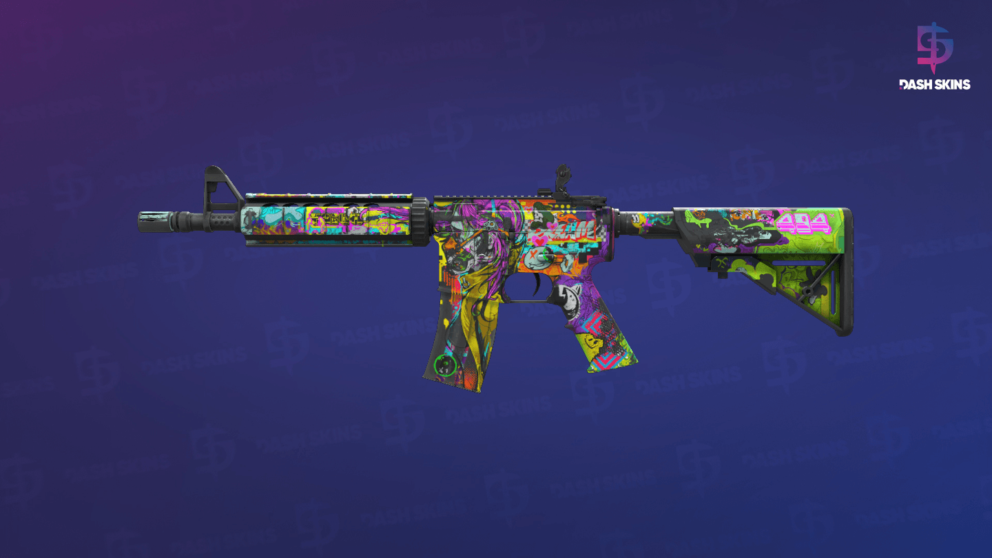M4A4 | In Living Color (Battle-Scarred) - Frontside Screenshot