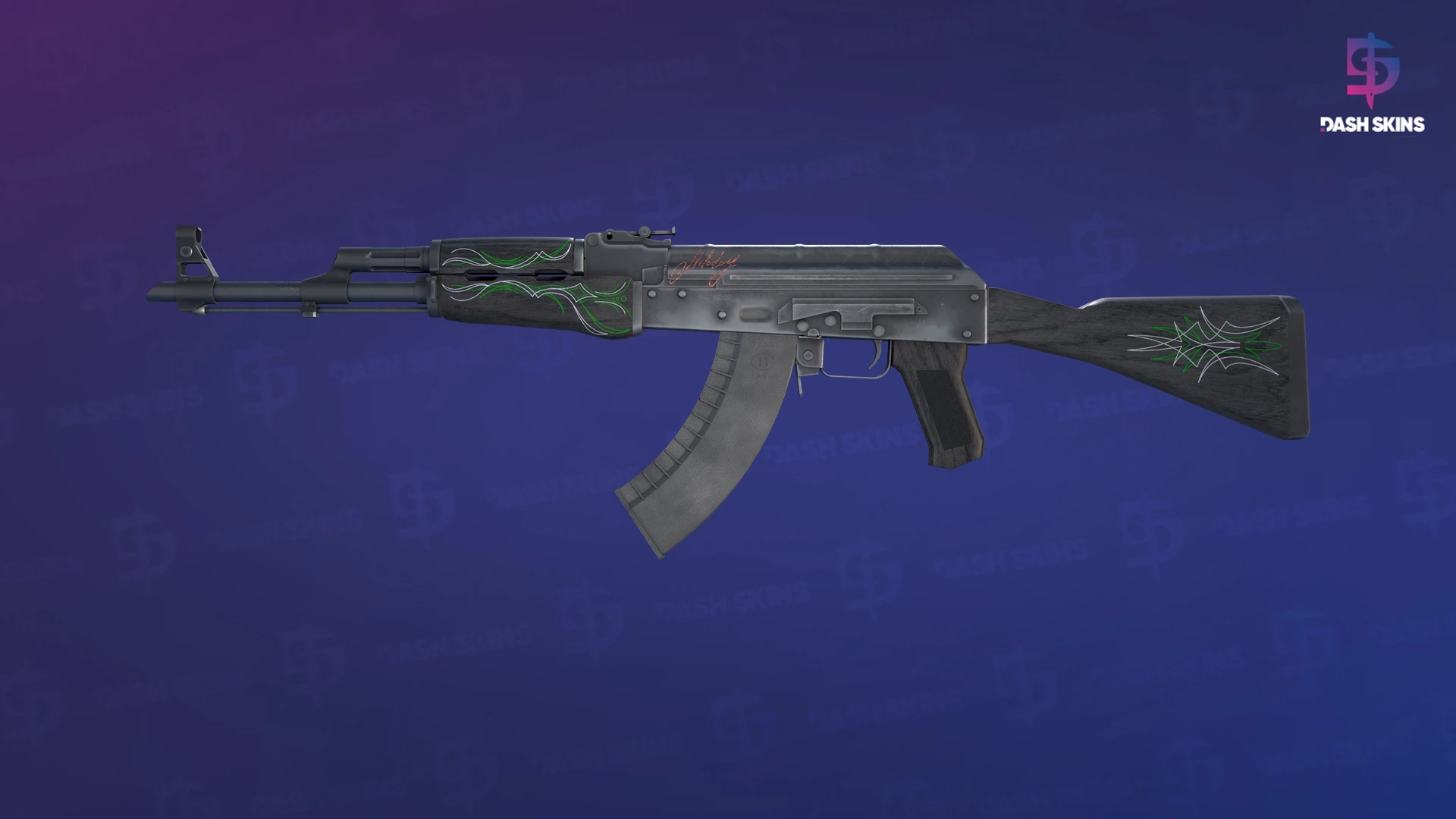 AK-47 | Riscas de Esmeralda - Frontside Screenshot